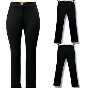 386 Mango | NWOT Black Mid Rise Thick Stretch Leggings Dress Pants (Size M)